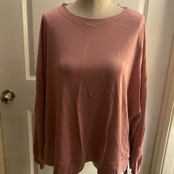 Pullover Sweatshirt by Found Sz L Dark Rose NWT - Picture 1 of 3
